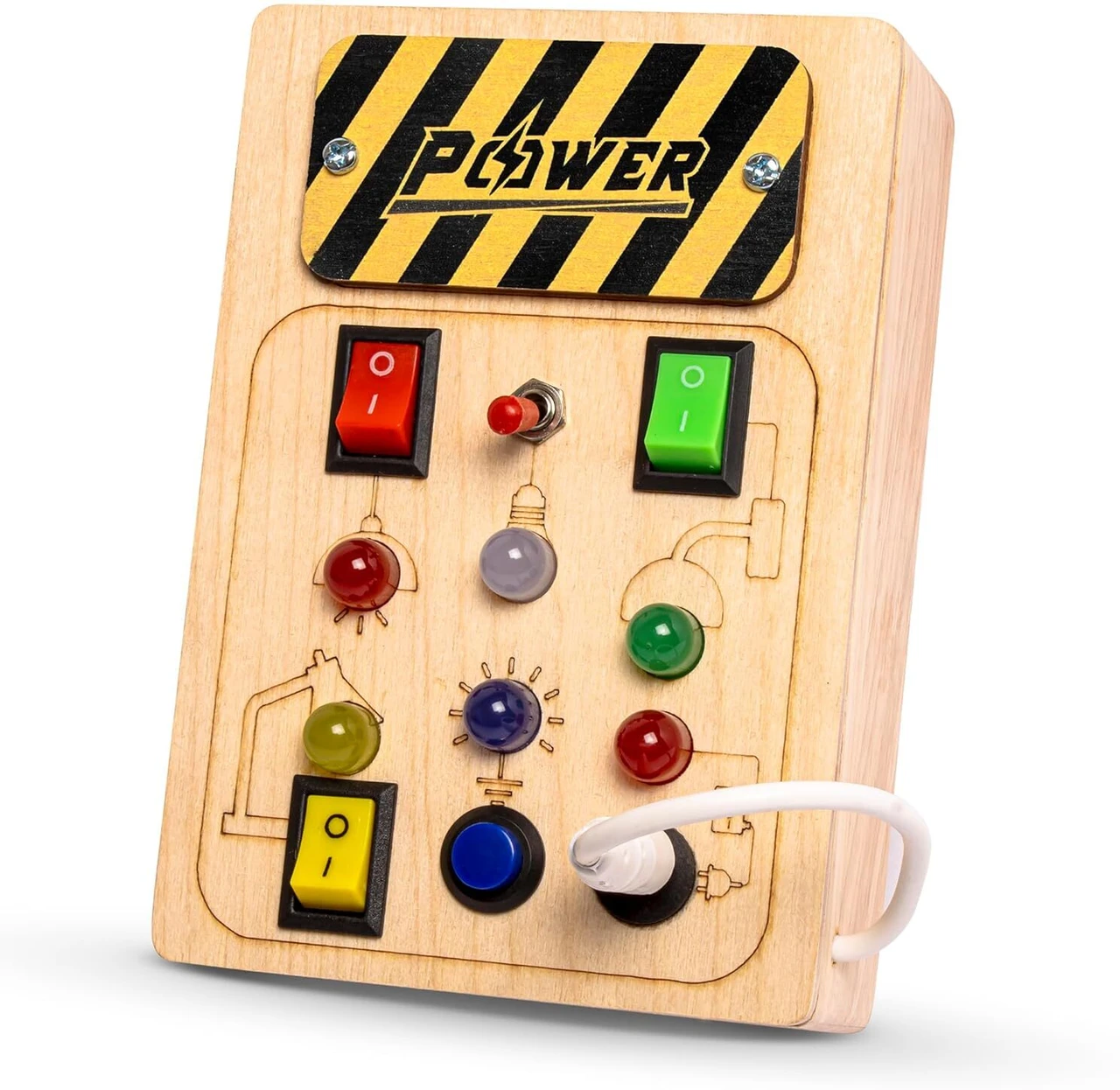 🧠 Montessori Busy Board – LED Sensory Learning Toy for Kids