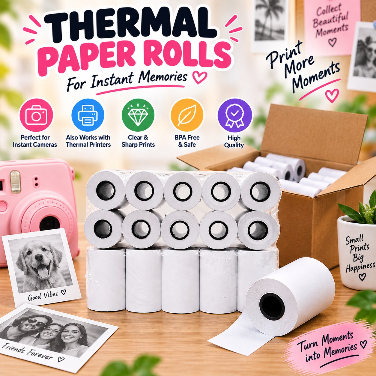 Instant Camera Thermal Rolls (pack of 4)