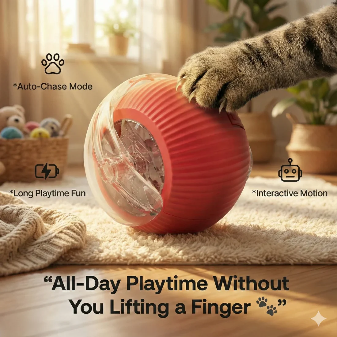 PawRoller™ Interactive Chase Ball for Cats & Dogs (PACK OF 2)